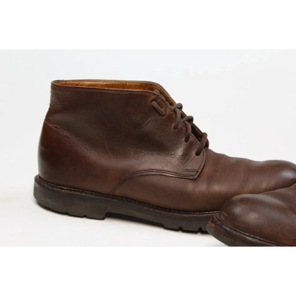Vintage LL Bean Mens Brown Leather Lug Sole Chukka Boots Size 80 M 211433